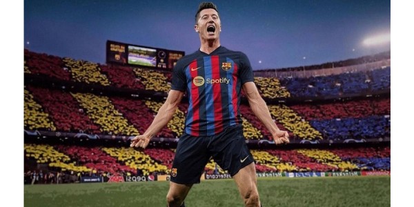 Robert Lewandowski nosi dres FC Barcelone